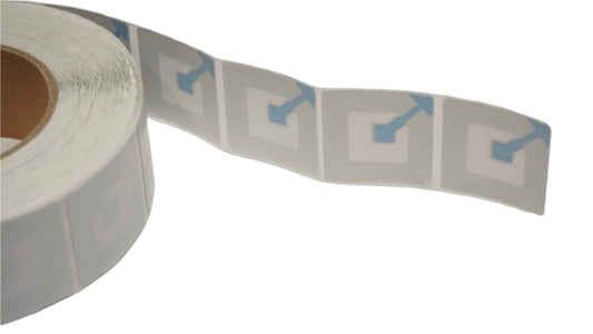 4x4cm Plain white security labels High Quality Adhesive labels 8.2MHz RF per 1,000