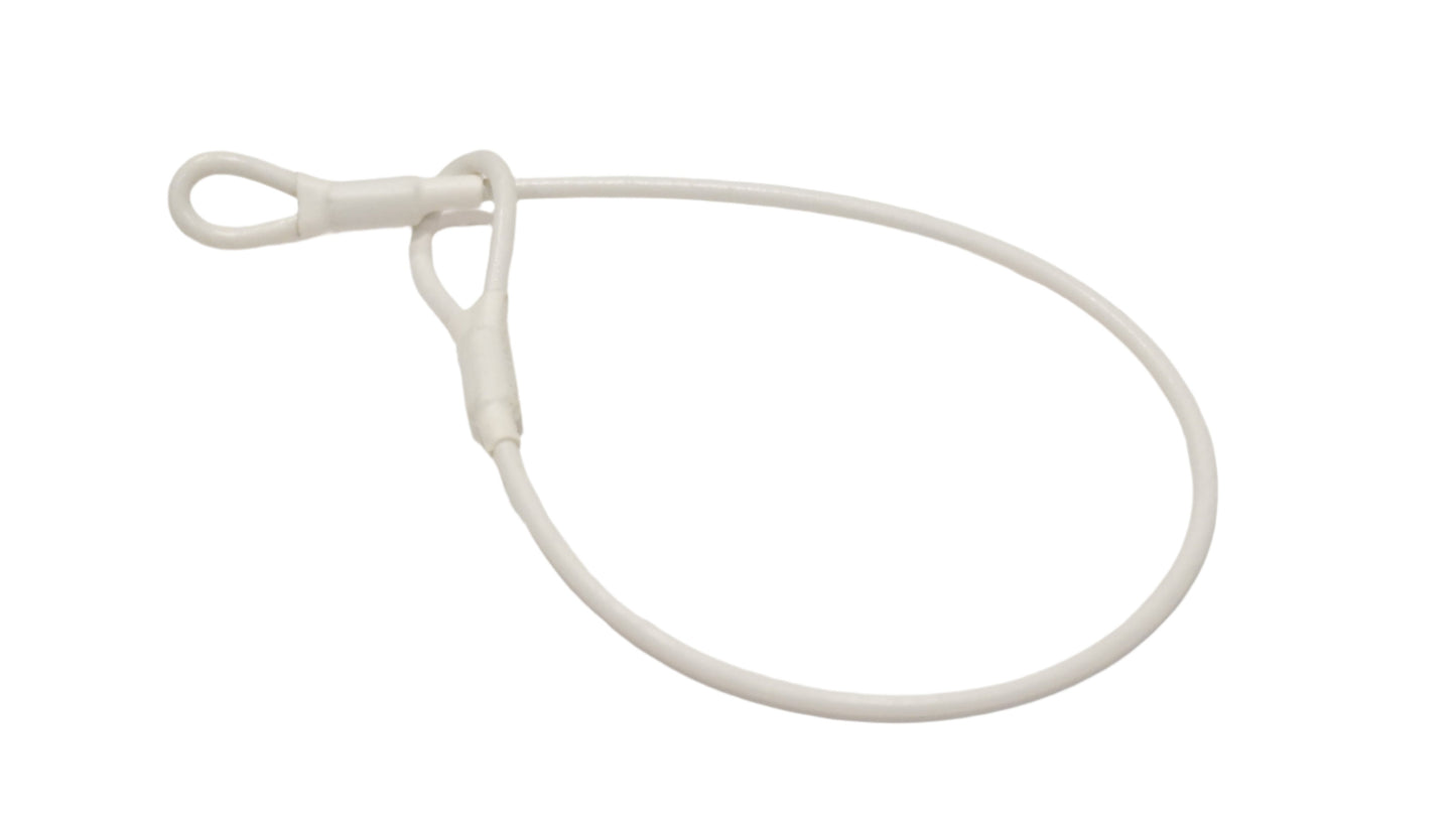 Security tag White Double Loop lanyard 17cm for hard tags retail security