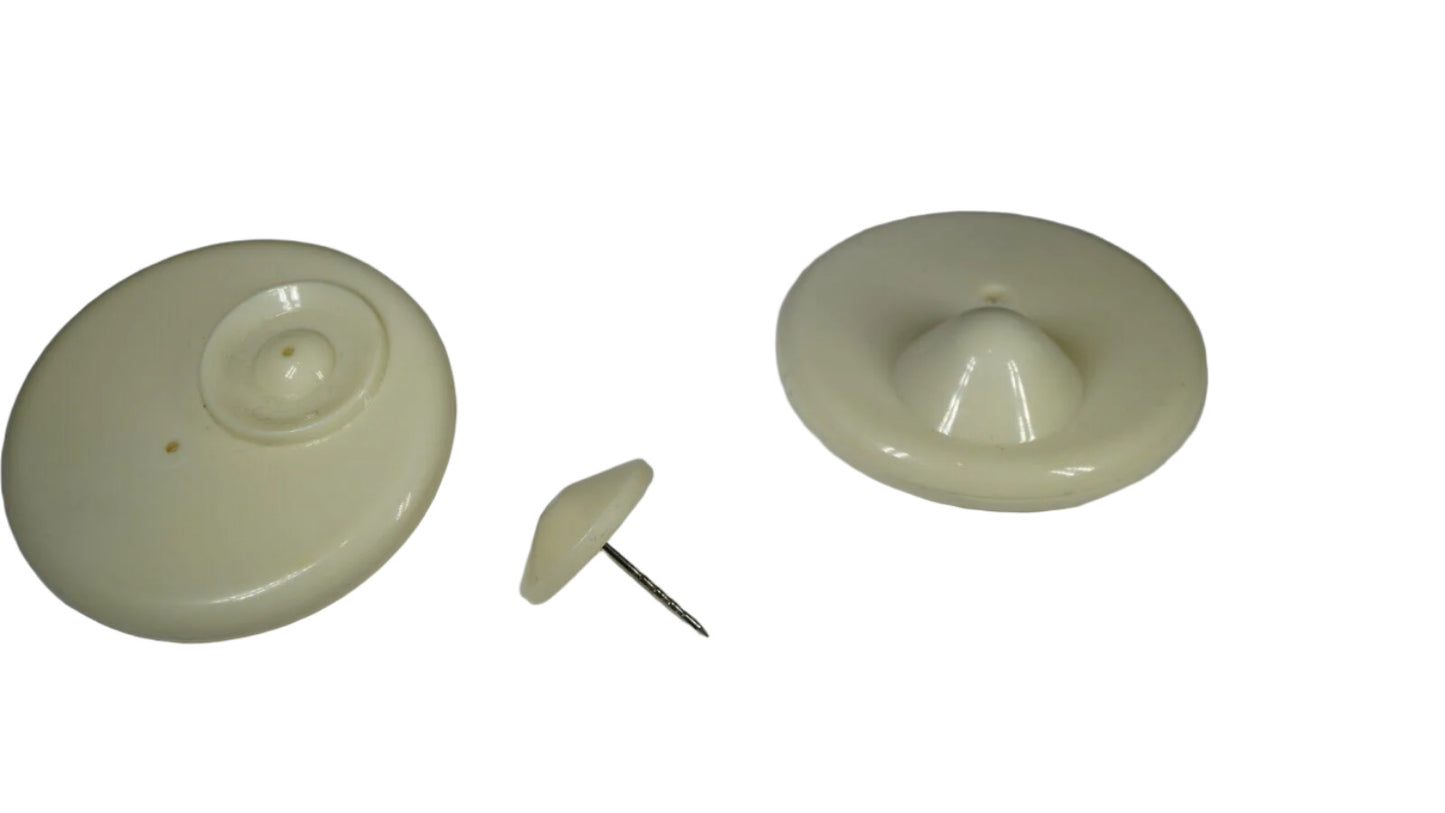Round ivory security tags compatable with Checkpoint systems